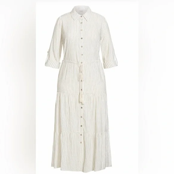 Refinity Crete Stripe Dress - stone - Picture 3 of 10